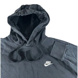 Nike Sportswear Club Hoodie Mens Medium Black Pullover Sweatshirt BV2654-010